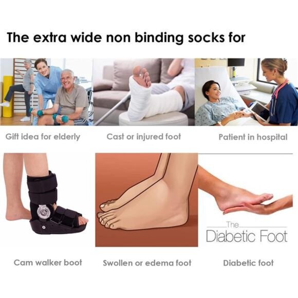 Extra Wide Socks for Lymphedema Swollen Feet Leg, Bariatric Socks, Cast Boot - Picture 7 of 8